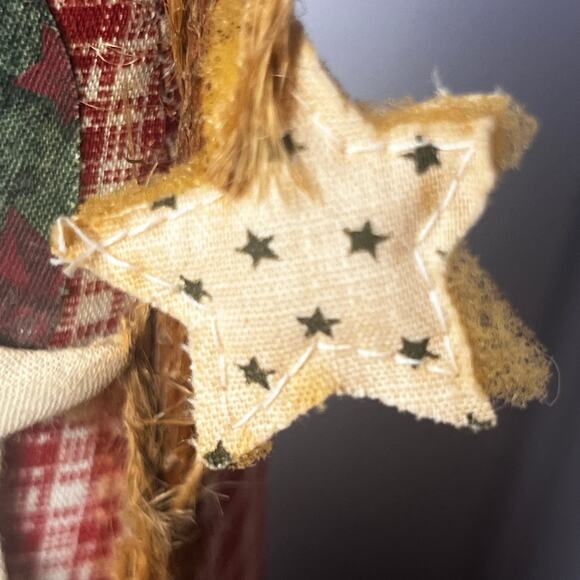 Vintage Folk Art Santa Christmas Decoration Primitive Rustic Fabric Holiday 11” - Picture 7 of 16